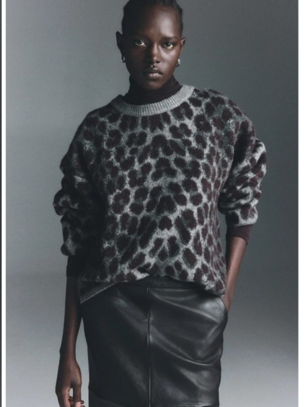 H&M women's animal print sweater NWT